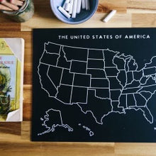 Load image into Gallery viewer, United States Map Trace-n-Erase Chalkboard® (Black, Unlabeled)