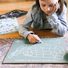 Load image into Gallery viewer, United States Map Trace-n-Erase Chalkboard® (Black, Unlabeled)