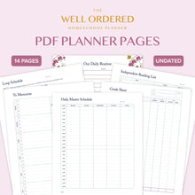 Load image into Gallery viewer, The Well Ordered Homeschool Planner Supplement Pages
