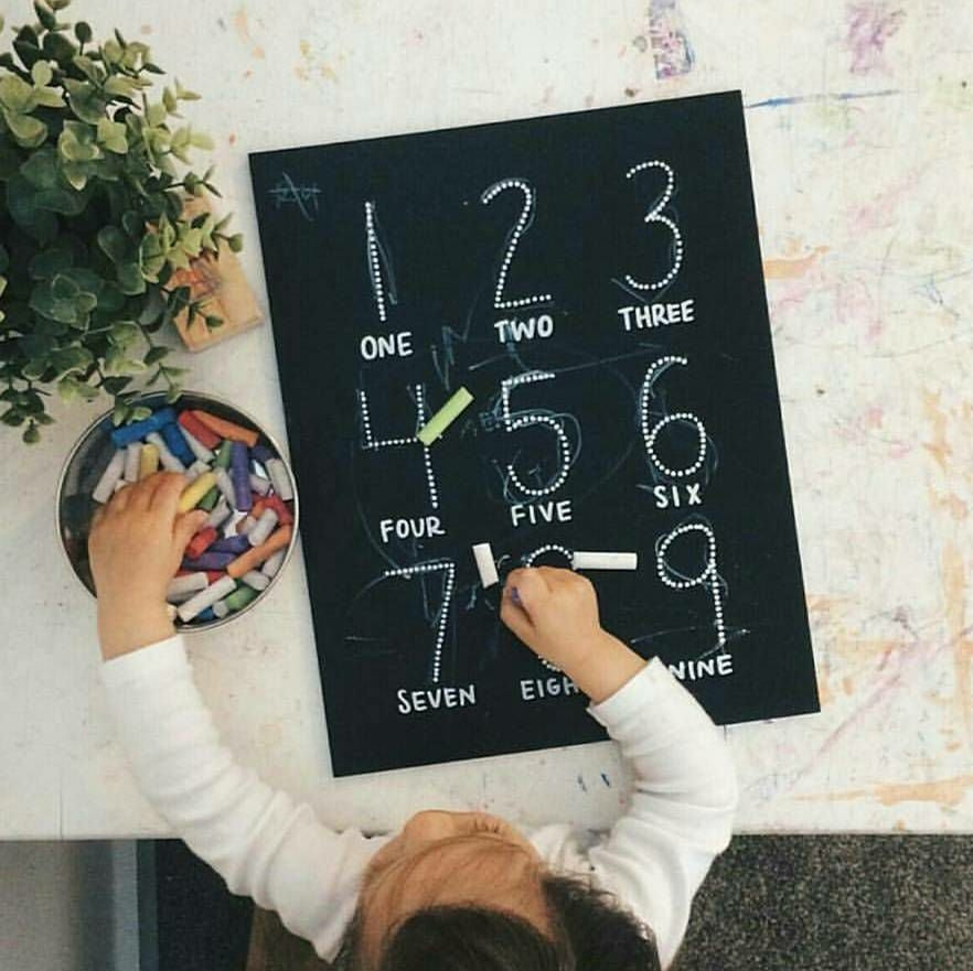 Traceable Numbers Trace-n-Erase Chalkboard® (Black)