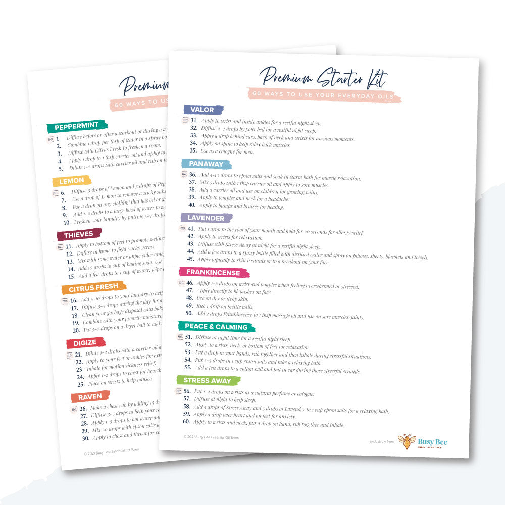 60 Ways to Use Everyday Oils Printable